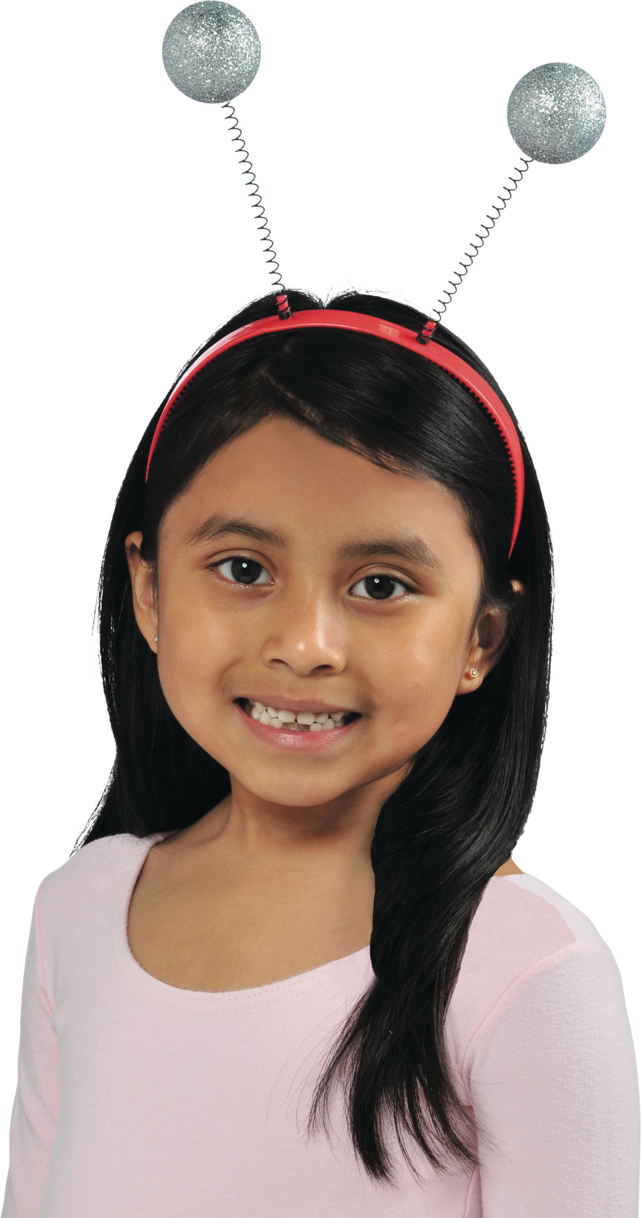 Martian Alien Antennae Head Bopper Headband, Silver, One Size, Wearable Costume Accessory for Halloween Front_Flat