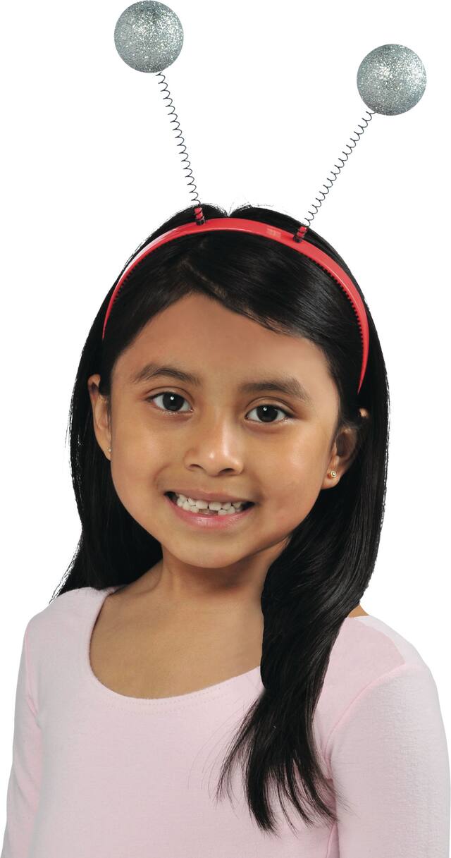 Martian Alien Antennae Head Bopper Headband, Silver, One Size, Wearable Costume Accessory for