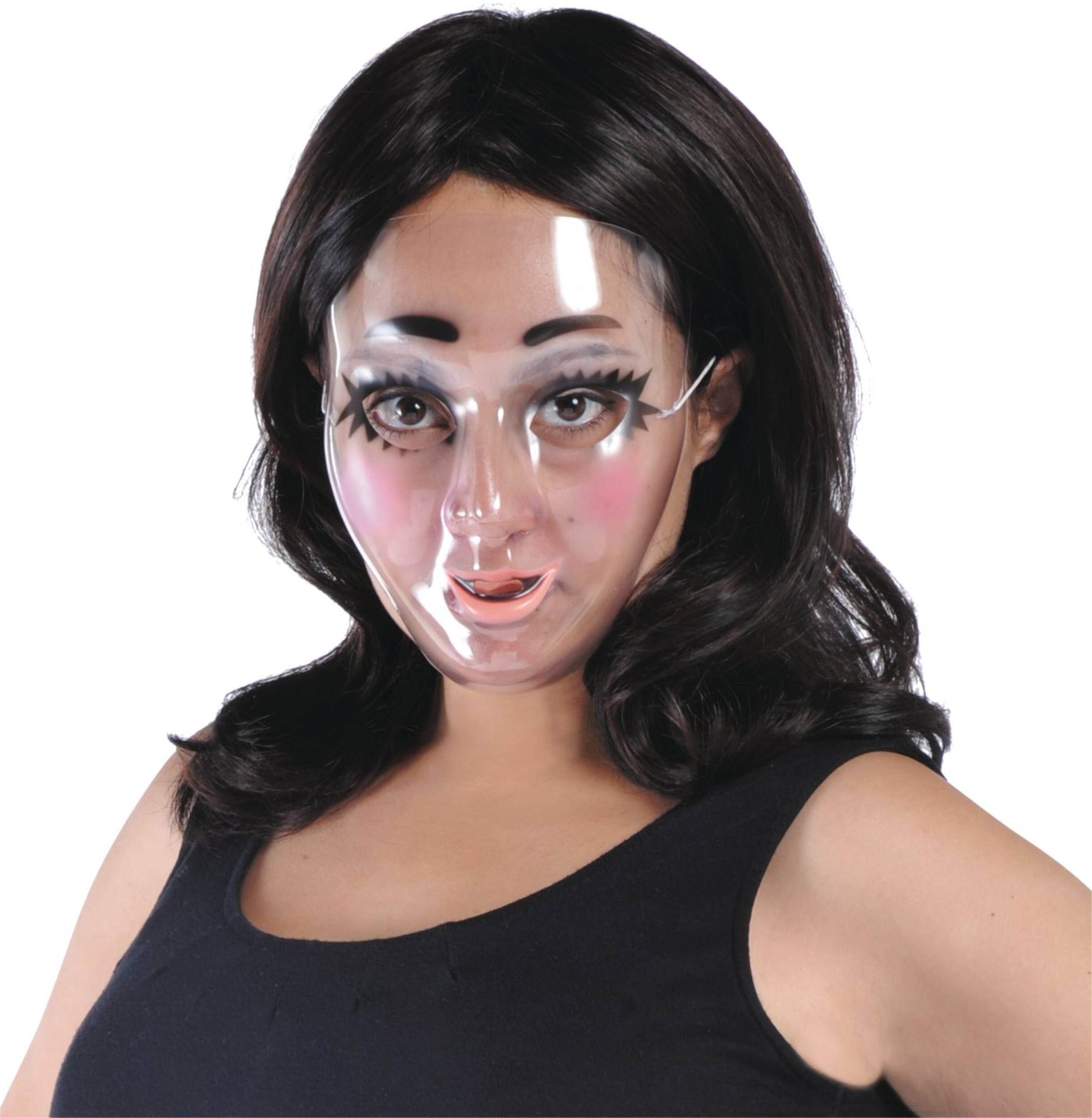 Creepy Face Mask, Clear, One Size, Wearable Costume Accessory for