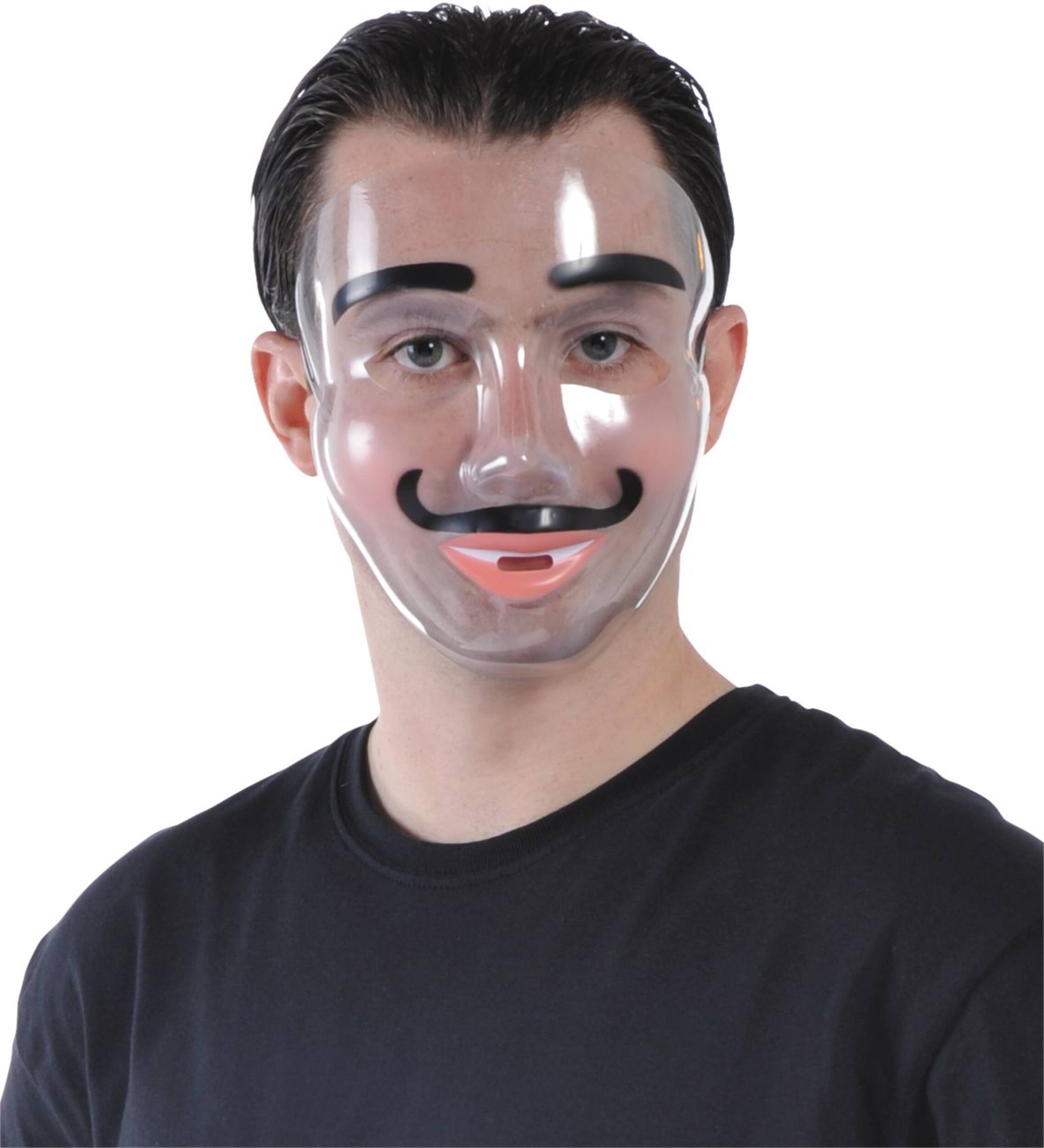 Creepy Face Mask, Clear, One Size, Wearable Costume Accessory for
