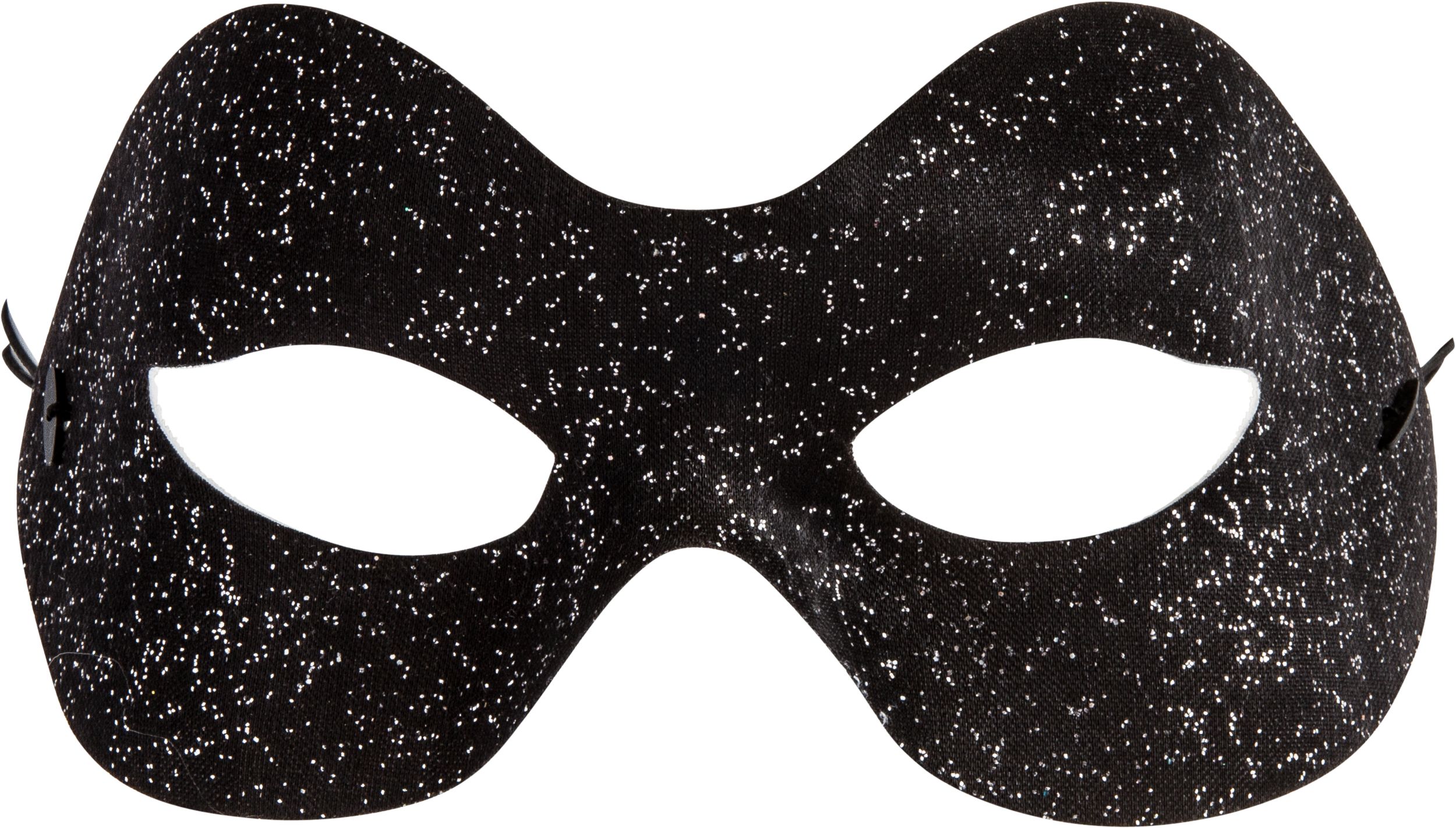 Glitter Black Domino Party Mask Front_Flat