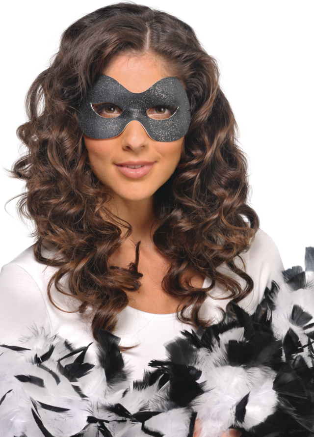Glitter Black Domino Party Mask Party City
