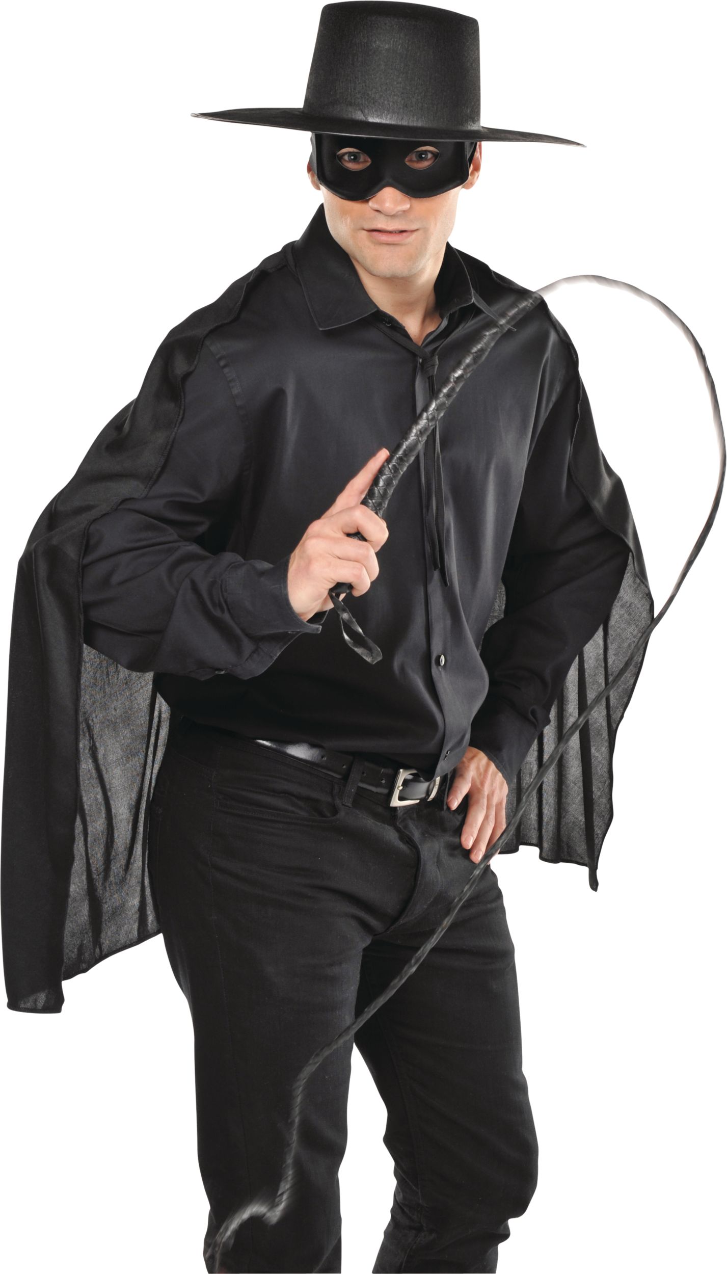 Zorro Bandit Eye Mask, Black, One Size, Wearable Costume Accessory for Halloween Front_Flat