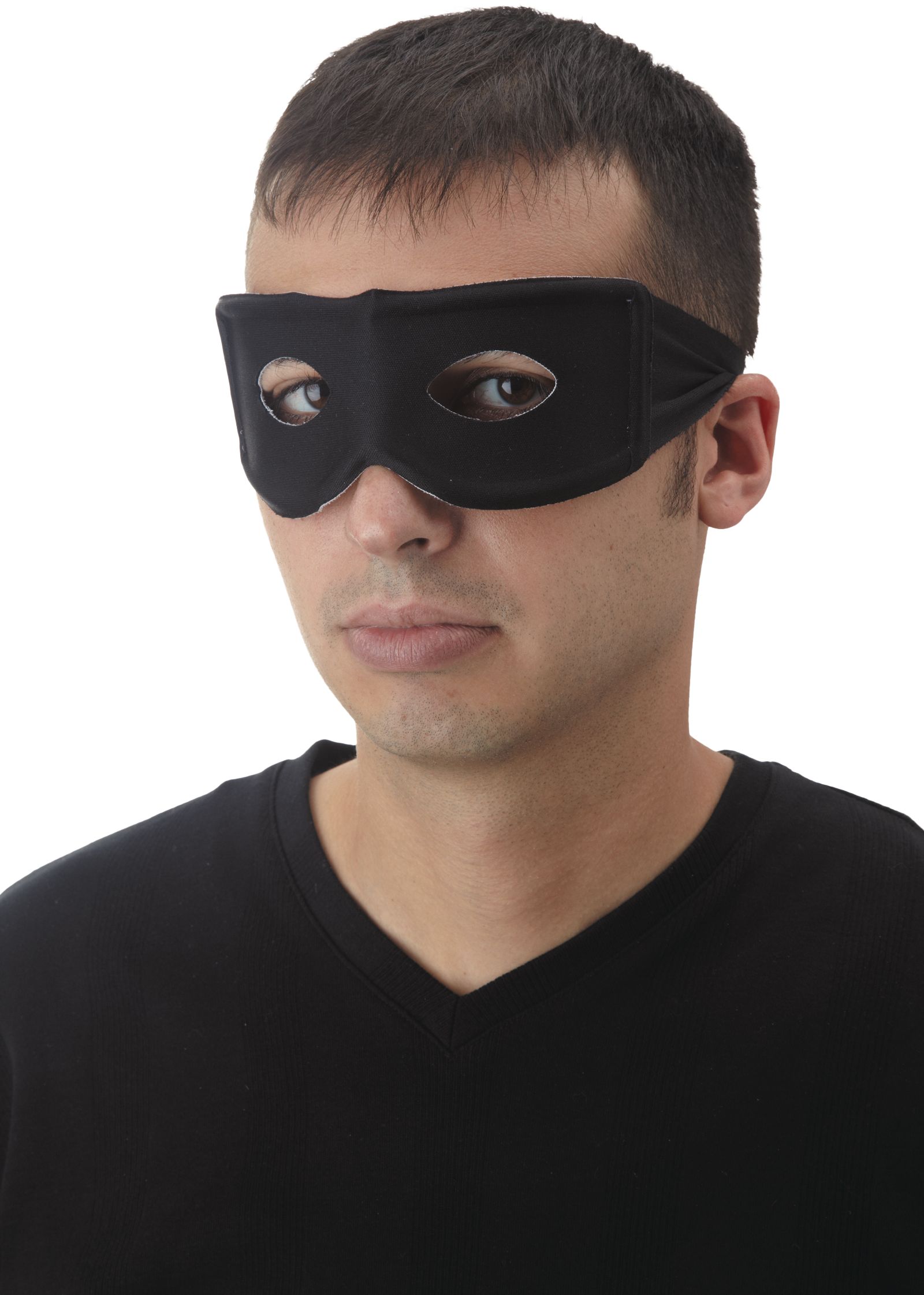 Zorro Bandit Eye Mask, Black, One Size, Wearable Costume Accessory for Halloween Front_Angled_Left