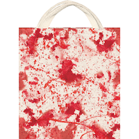 Fabric Treat Tote Bag, Red Blood-Spattered, 15-in, for Trick or Treating Front_Flat
