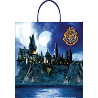 Harry Potter Hogwarts Treat Bag, Blue, 14-in, for Trick or Treating Front_Flat
