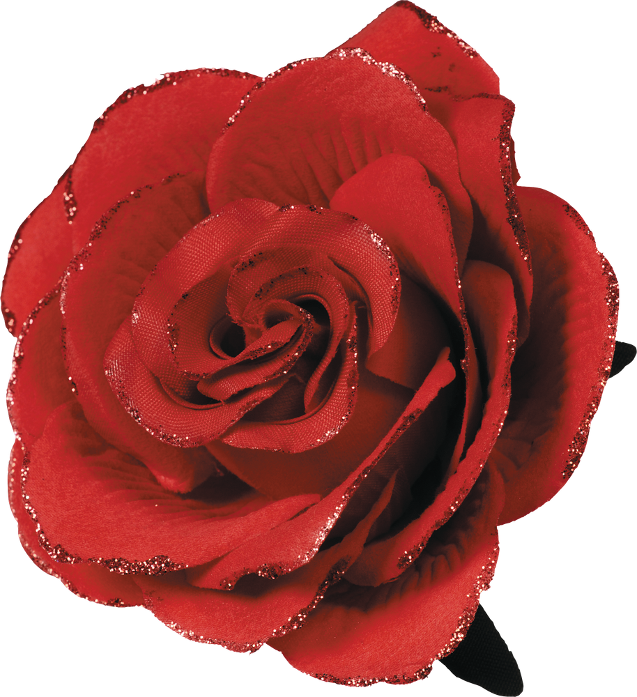Gothic Red Flower Party Hair Clip | Party City