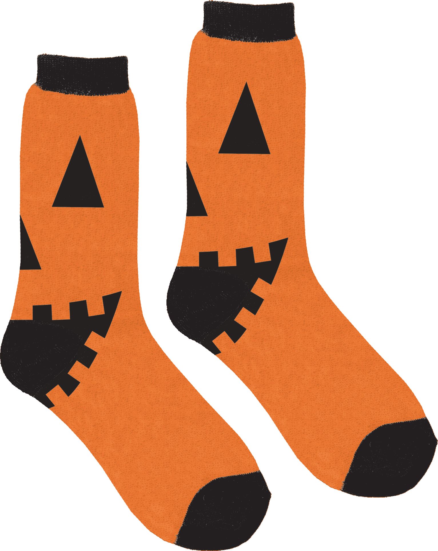 Adult Jack-O'-Lantern Pumpkin Crew Socks, Orange/Black, One Size, Wearable Costume Accessory for Halloween Side_Right