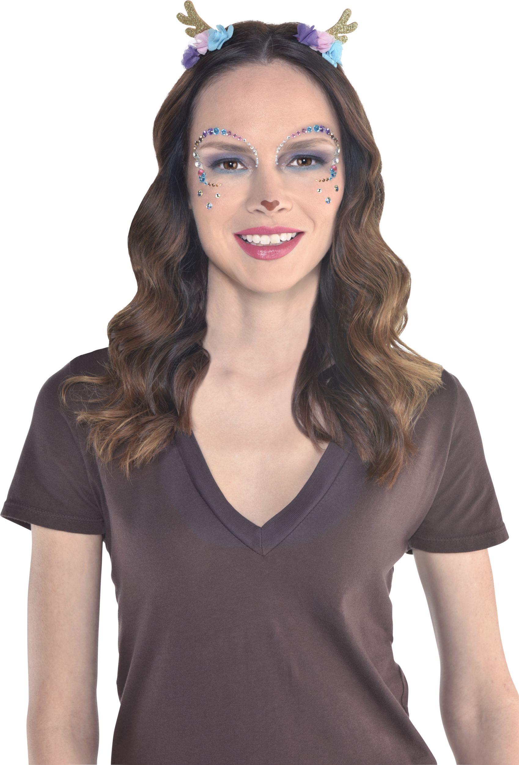 Deer Face Gem Kit with Horns, 3-pc Front_Flat