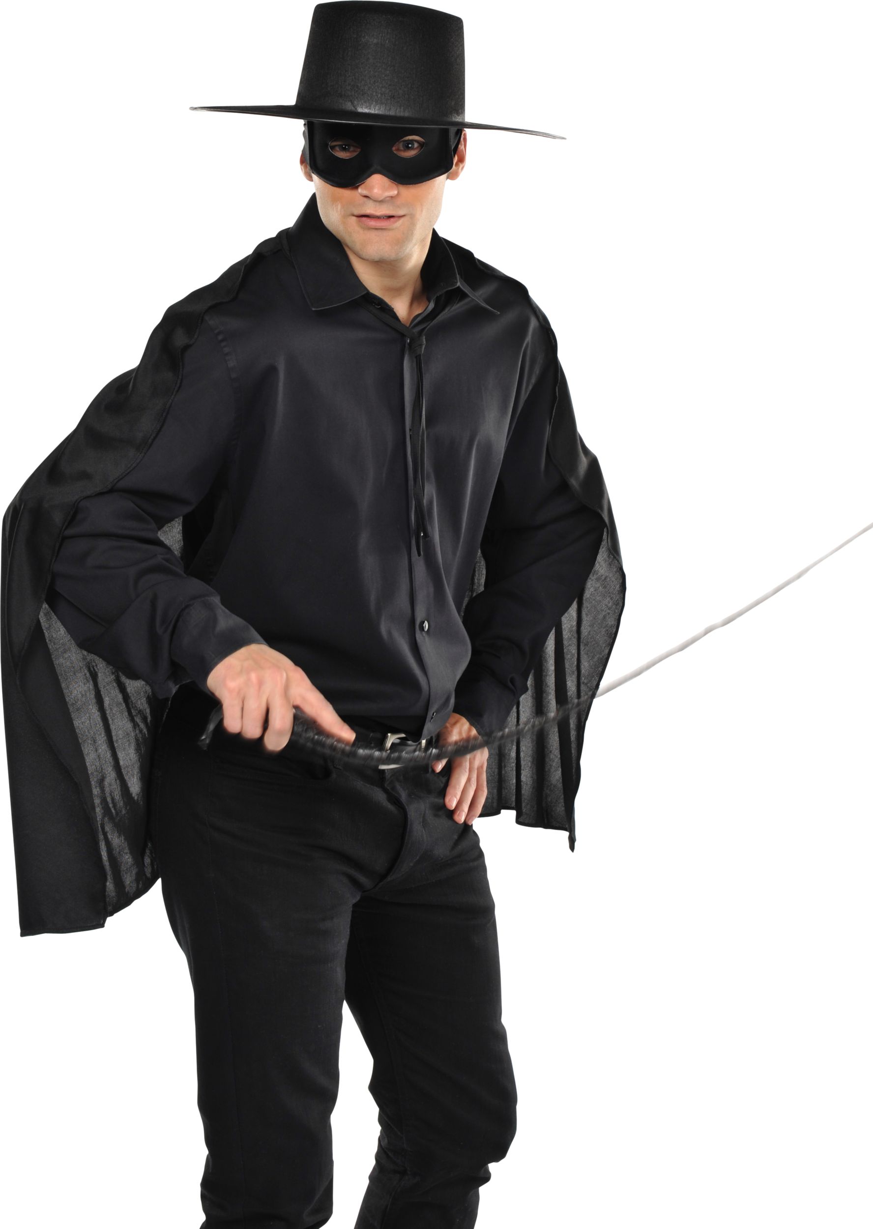 Fantasy Bandit Fabric HatBlack, One Size, Wearable Costume Accessory for Halloween Front_Flat