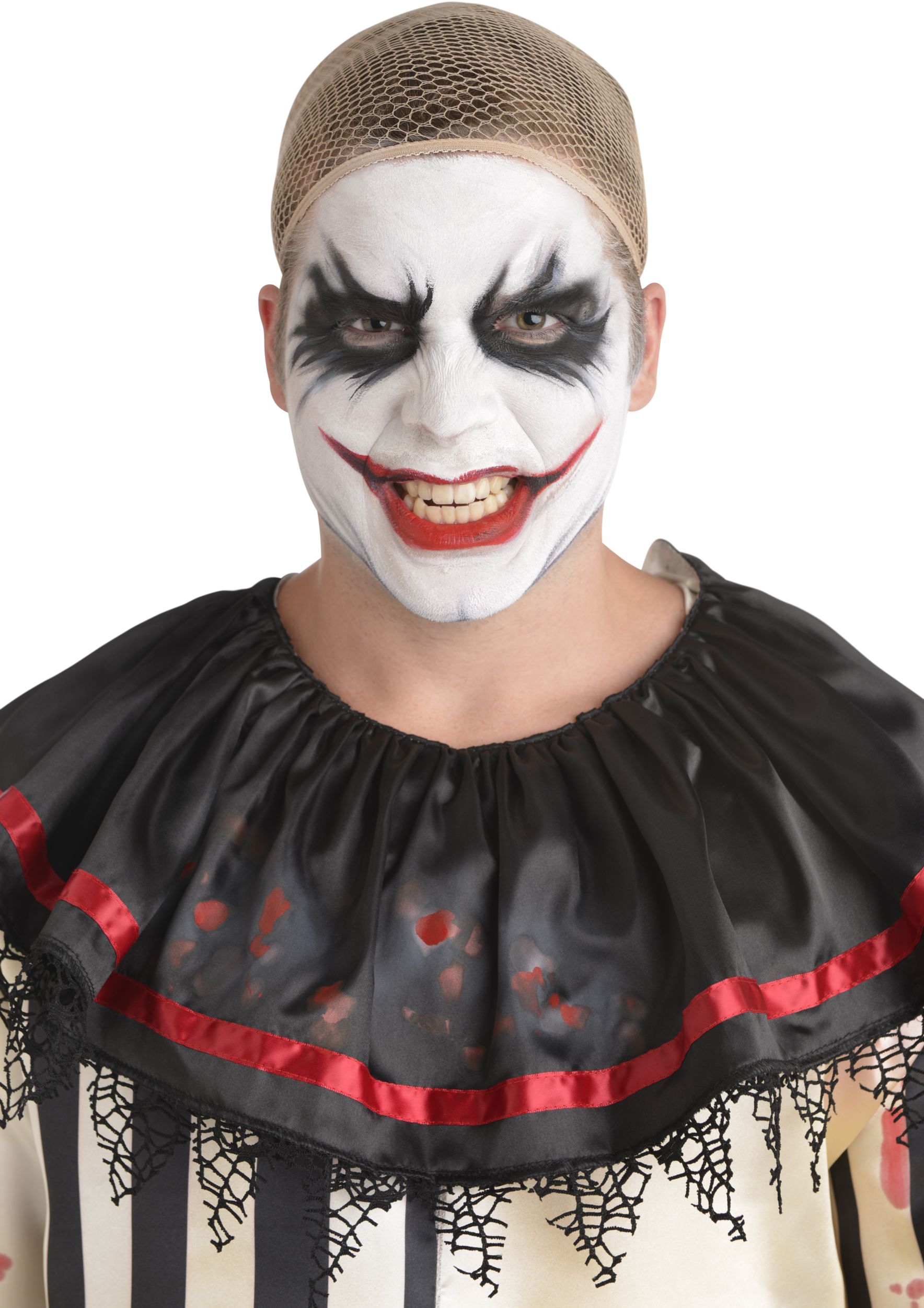 Clown Face Makeup Kit with Sponge & Crayon, Multi-Coloured, One Size, 4-pk, Costume Accessories for Halloween Front_Flat