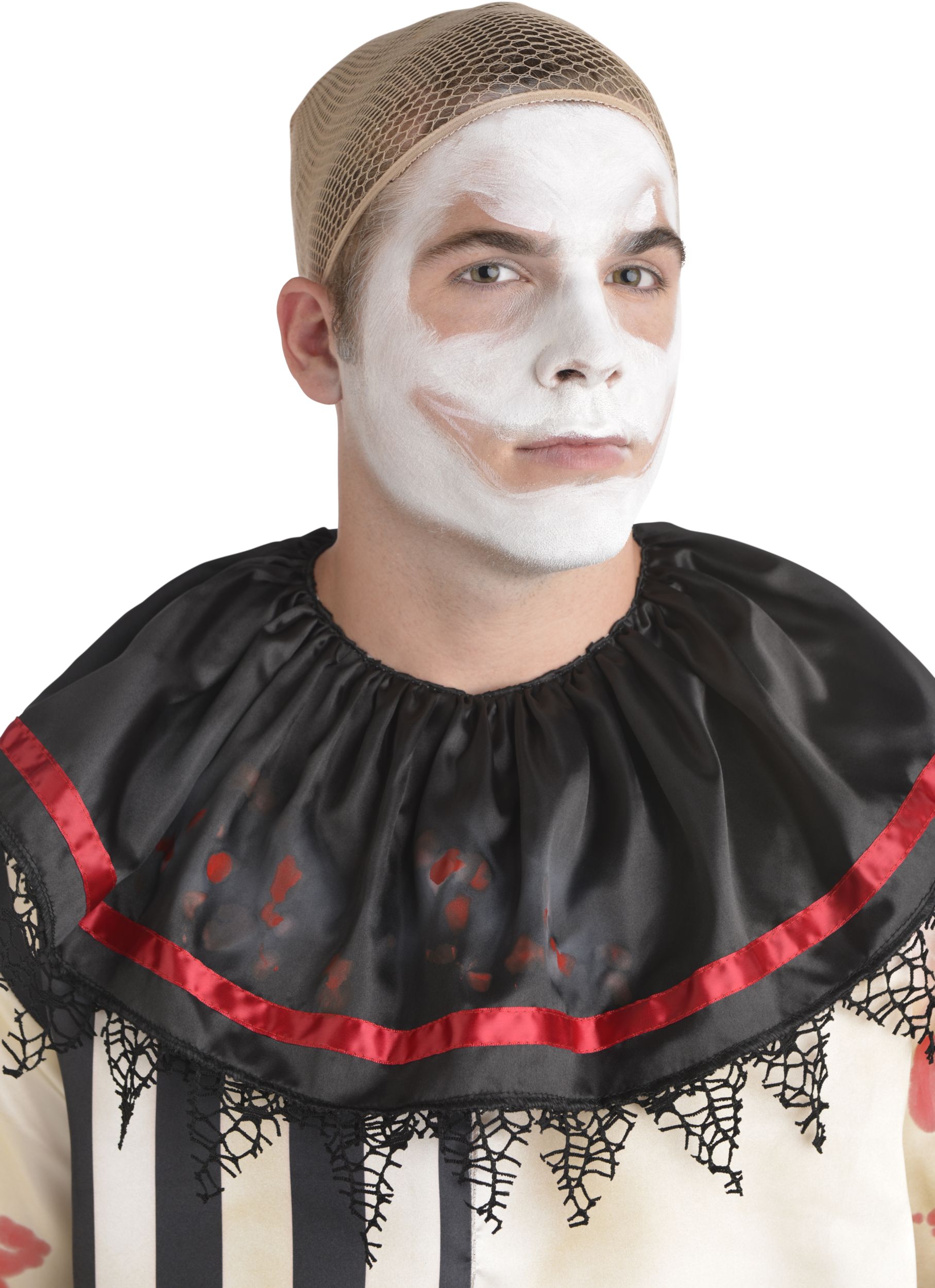 Clown Face Makeup Kit with Sponge & Crayon, Multi-Coloured, One Size, 4-pk, Costume Accessories for Halloween Front_Angled_Right