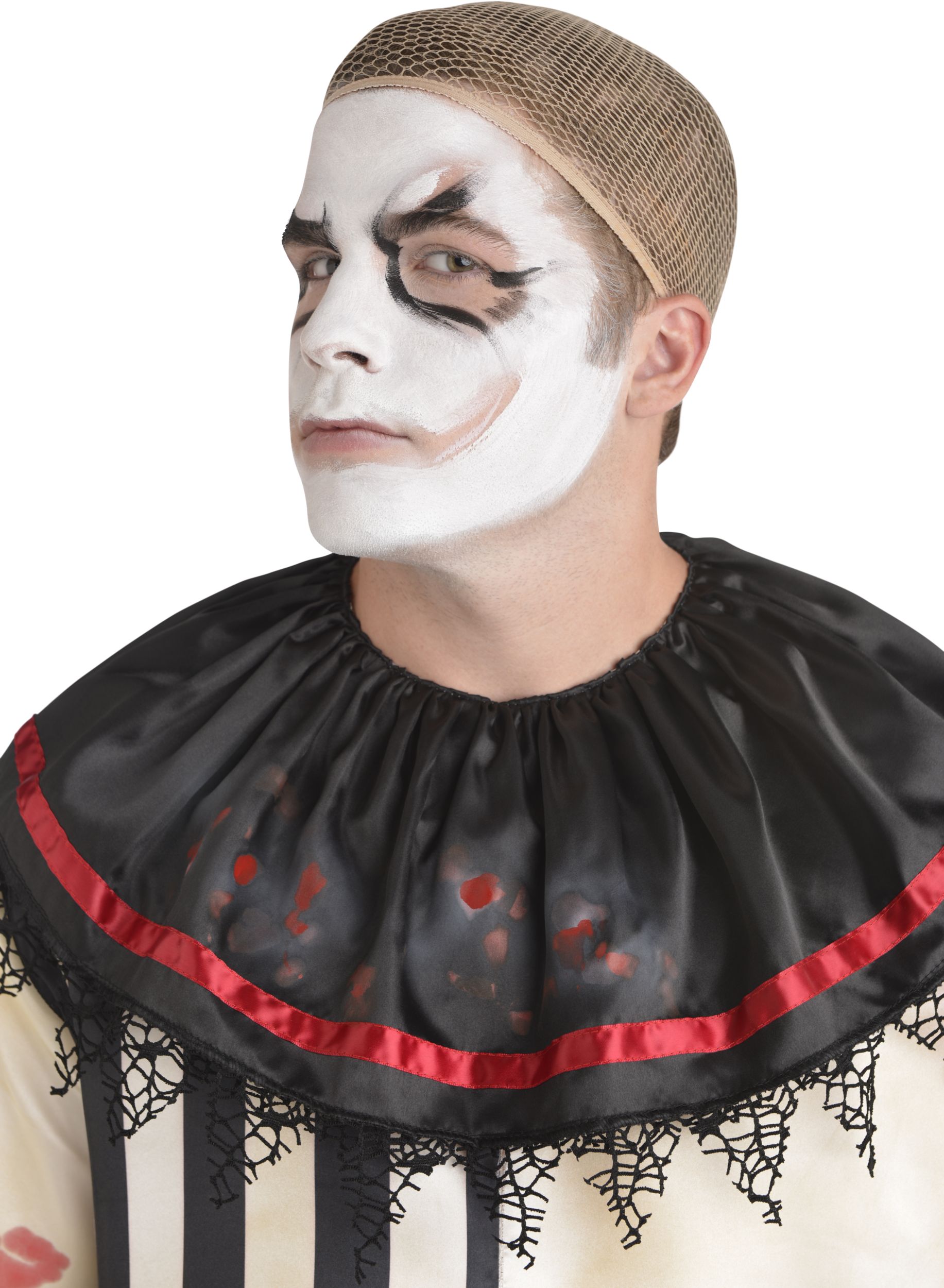 Clown Face Makeup Kit with Sponge & Crayon, Multi-Coloured, One Size, 4-pk, Costume Accessories for Halloween Front_Angled_Left