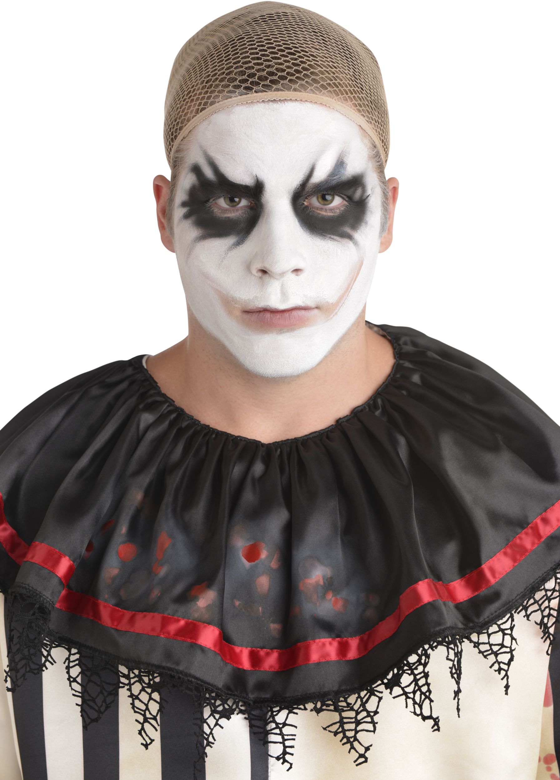 Clown Face Makeup Kit with Sponge & Crayon, Multi-Coloured, One Size, 4-pk, Costume Accessories for Halloween Front_Flat