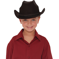 Kids' Cowboy Hat, Black, One Size Front_Elevated