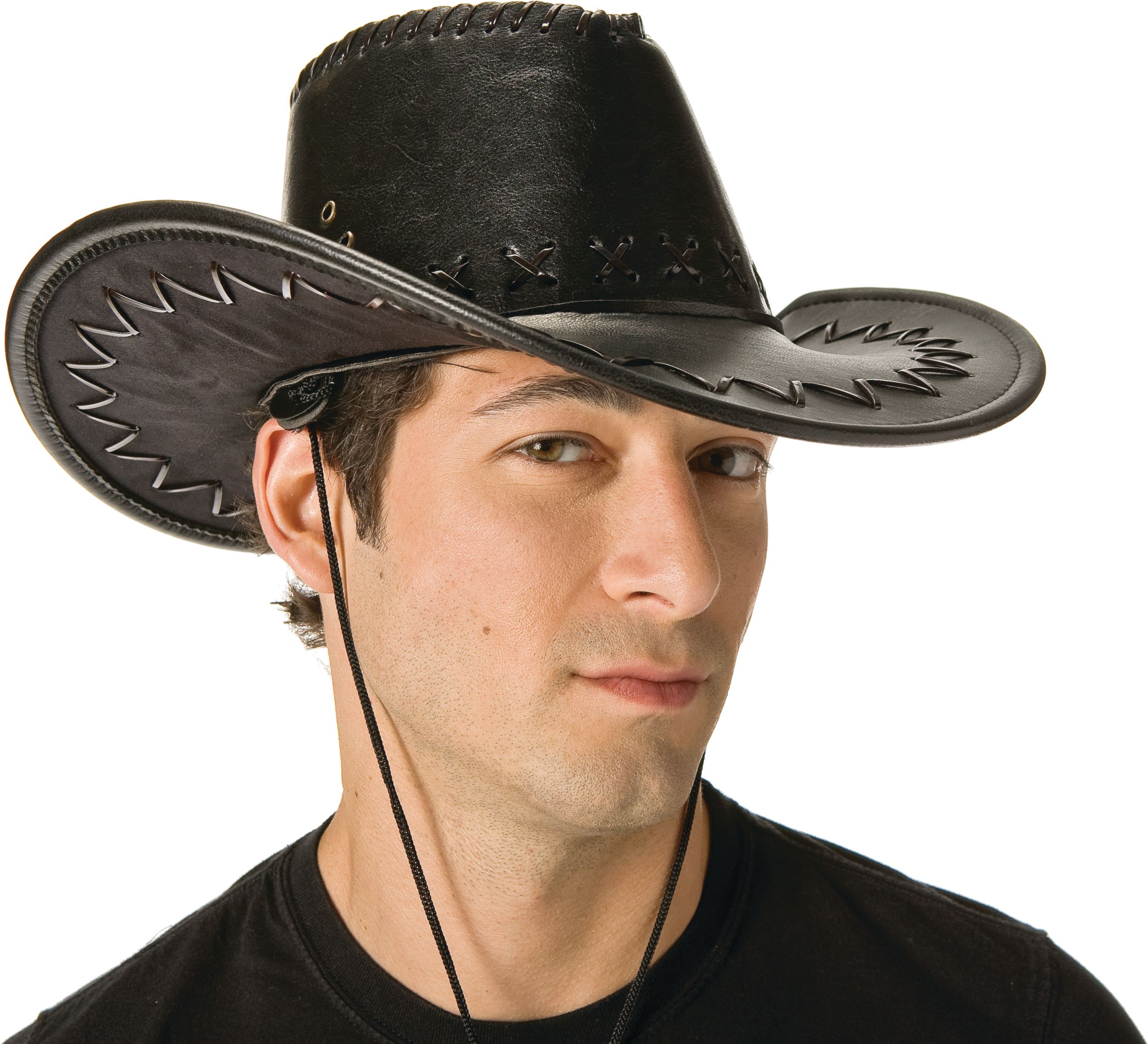 Chapeau de cowboy western à point de croix, noir, taille unique, accessoire  de costume à porter pour l'Halloween