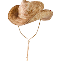 Western Cowboy Straw Hat, Beige, One Size, Wearable Costume Accessory for Halloween Front_Angled_Left