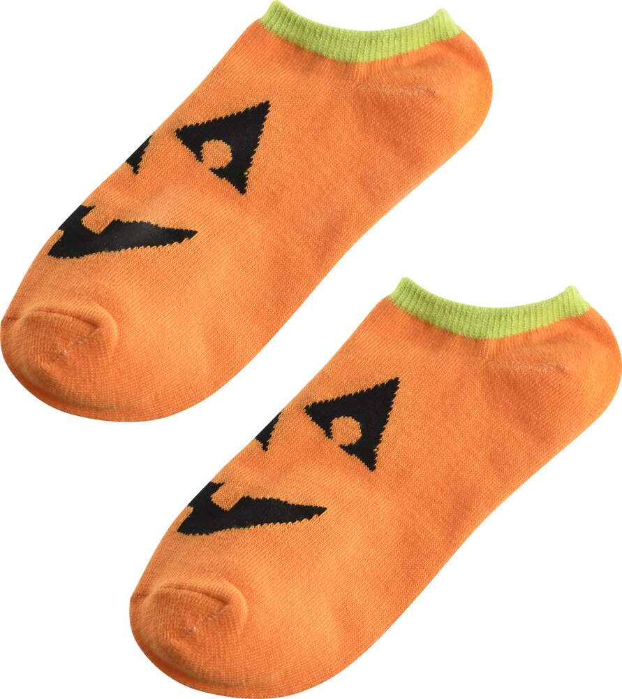 Adult Jack-O'-Lantern Pumpkin Ankle Socks, Orange/Black, One Size ...