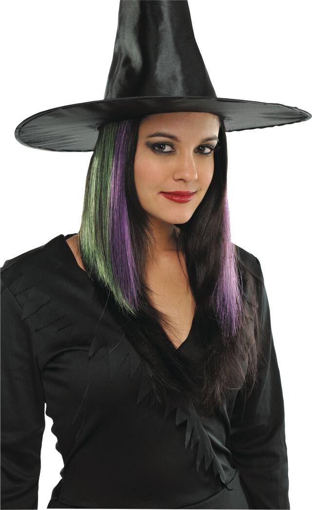 Witch Hair Extensions, Purple/Green, One Size, Wearable Costume Accessory for Halloween Front_Flat