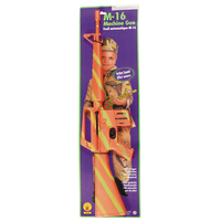 M16 Machine Gun Toy Weapon with Sound Effects, Orange, 38-in, Wearable Costume Prop for Halloween