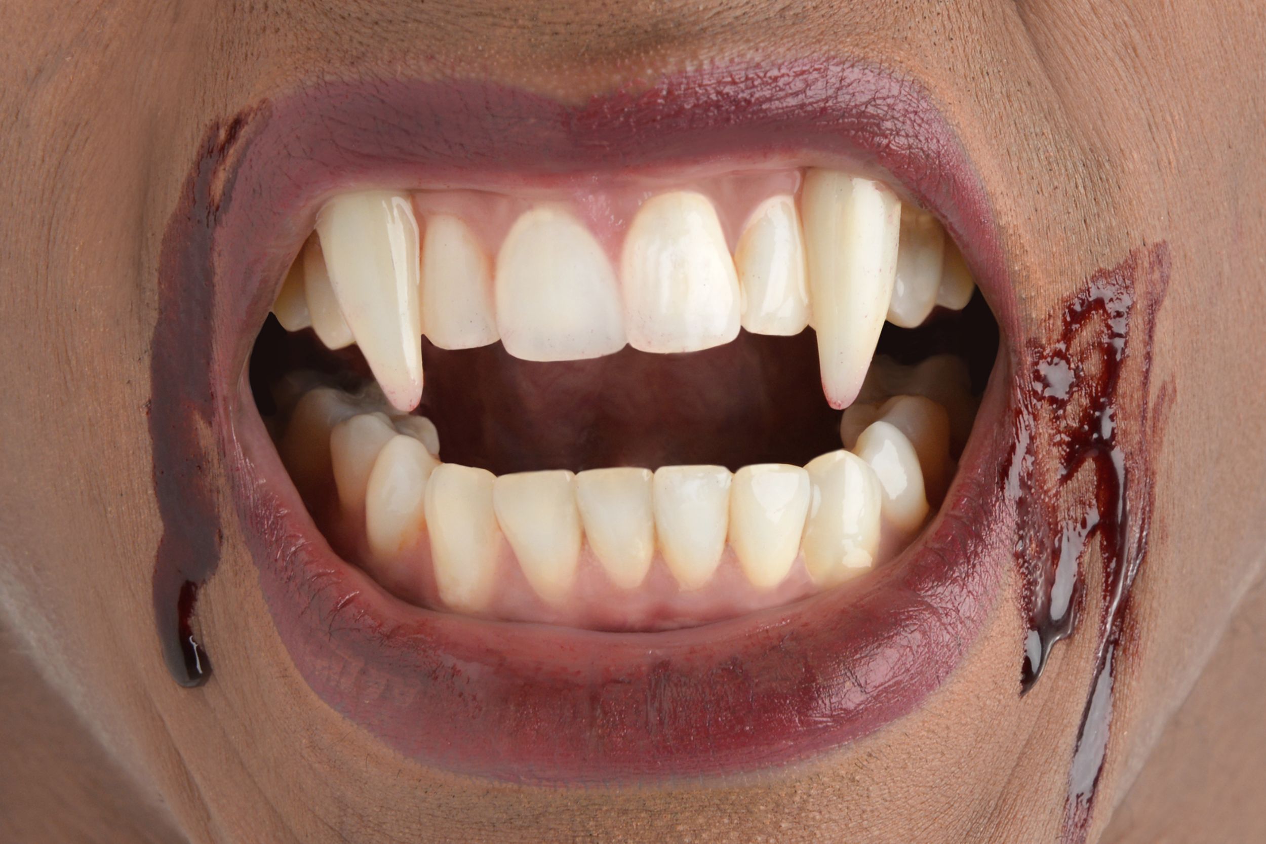 Retractable Fangs Halloween Makeup Front_Flat
