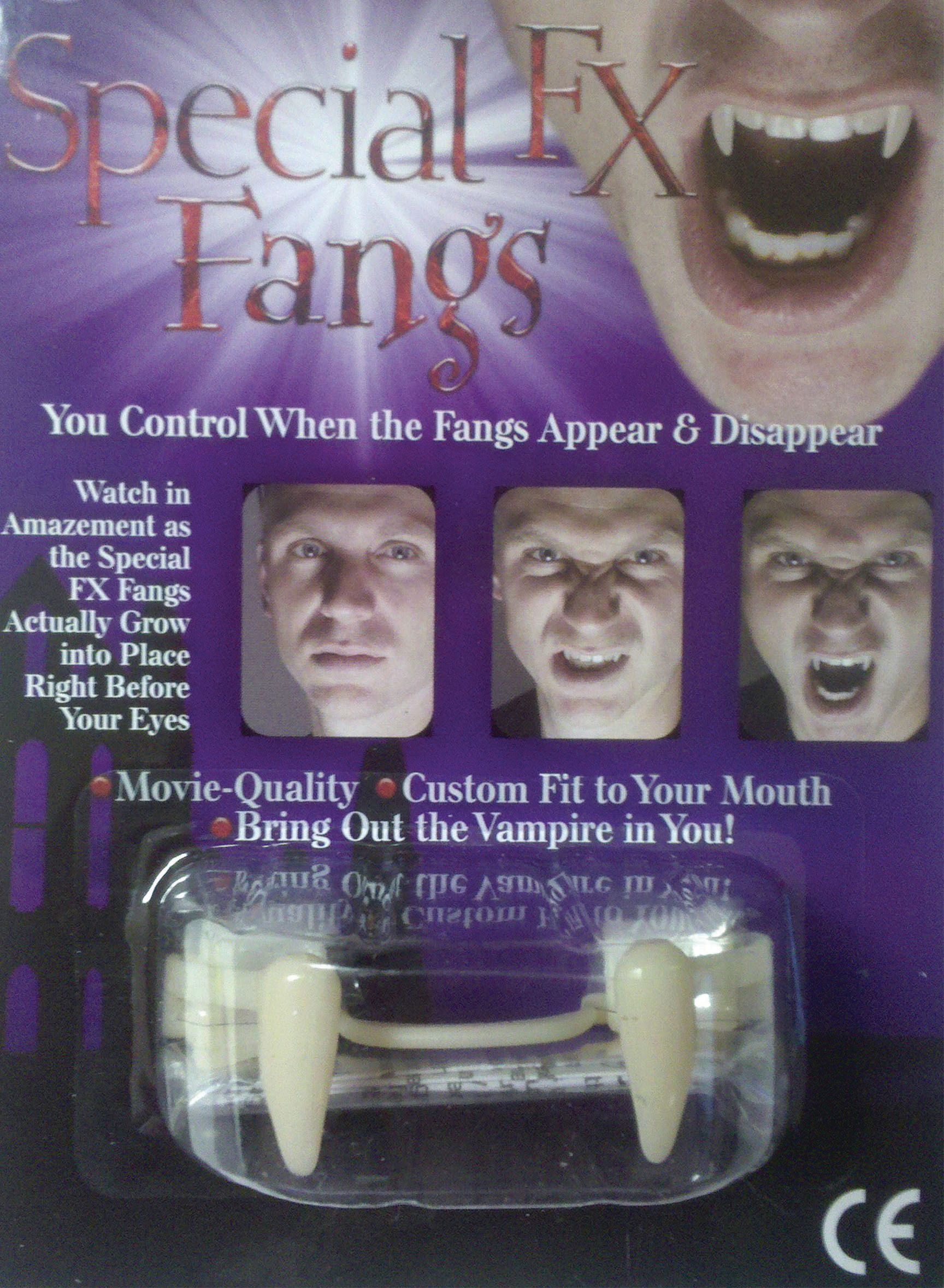 Retractable Fangs Halloween Makeup Front_Flat