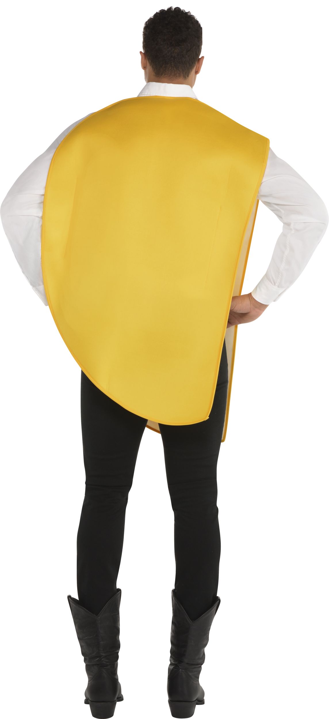 Costume de Taco pour adultes, tunique jaune, choix de tailles Back_Flat
