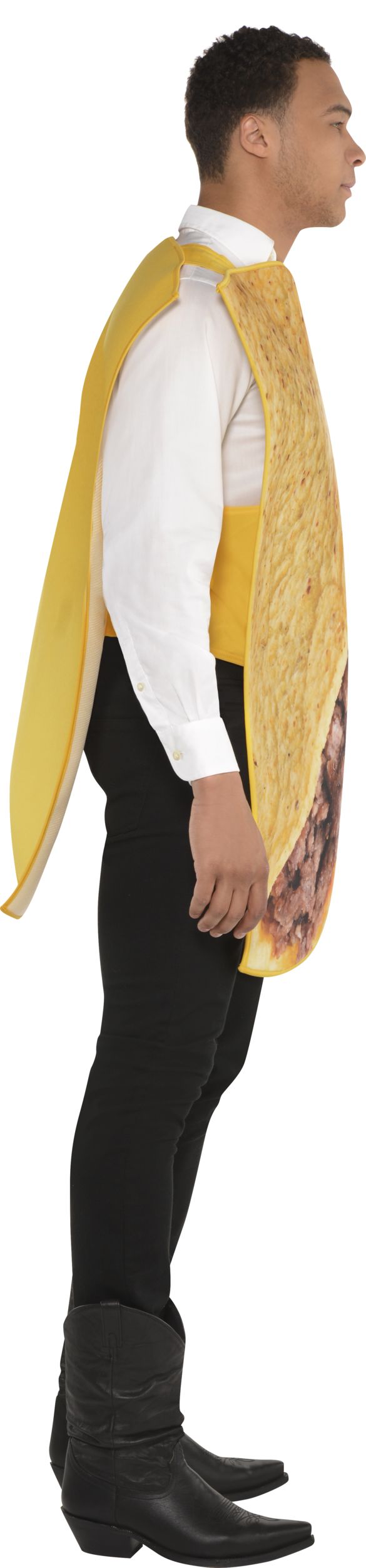 Costume de Taco pour adultes, tunique jaune, choix de tailles Side_Right