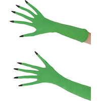 Gants de sorcière verts, adultes, taille universelle Overhead_Flat