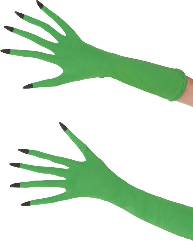 Green Witch Gloves, Adult, One Size Overhead_Flat