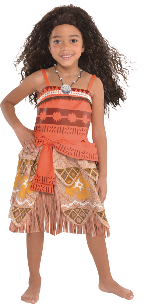 Toddler & Kids' Disney Moana Orange Dress with Necklace Halloween Costume,  Assorted Sizes