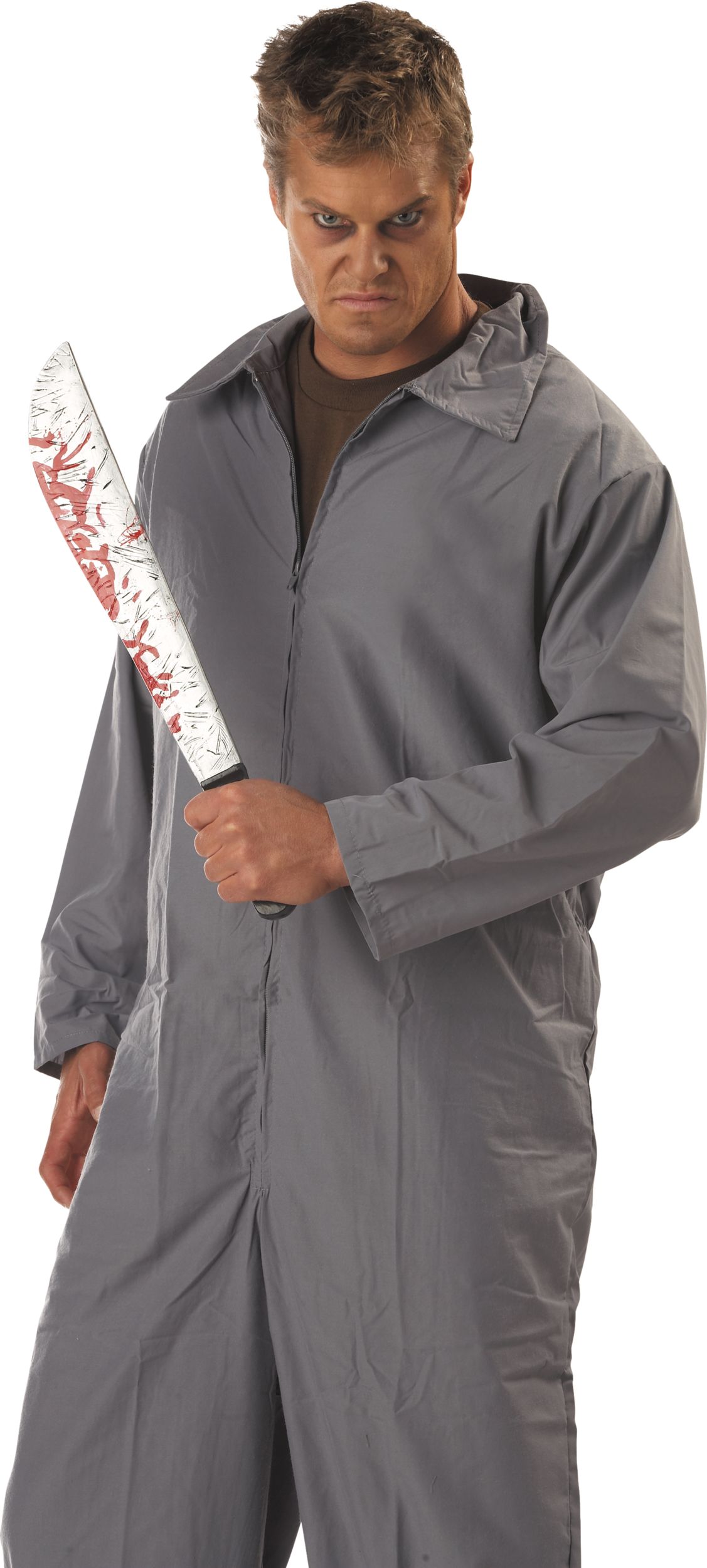 Machette de tueur ensanglantée, argenté/rouge, 21 po, accessoire de costume à porter pour l'Halloween Side_Left