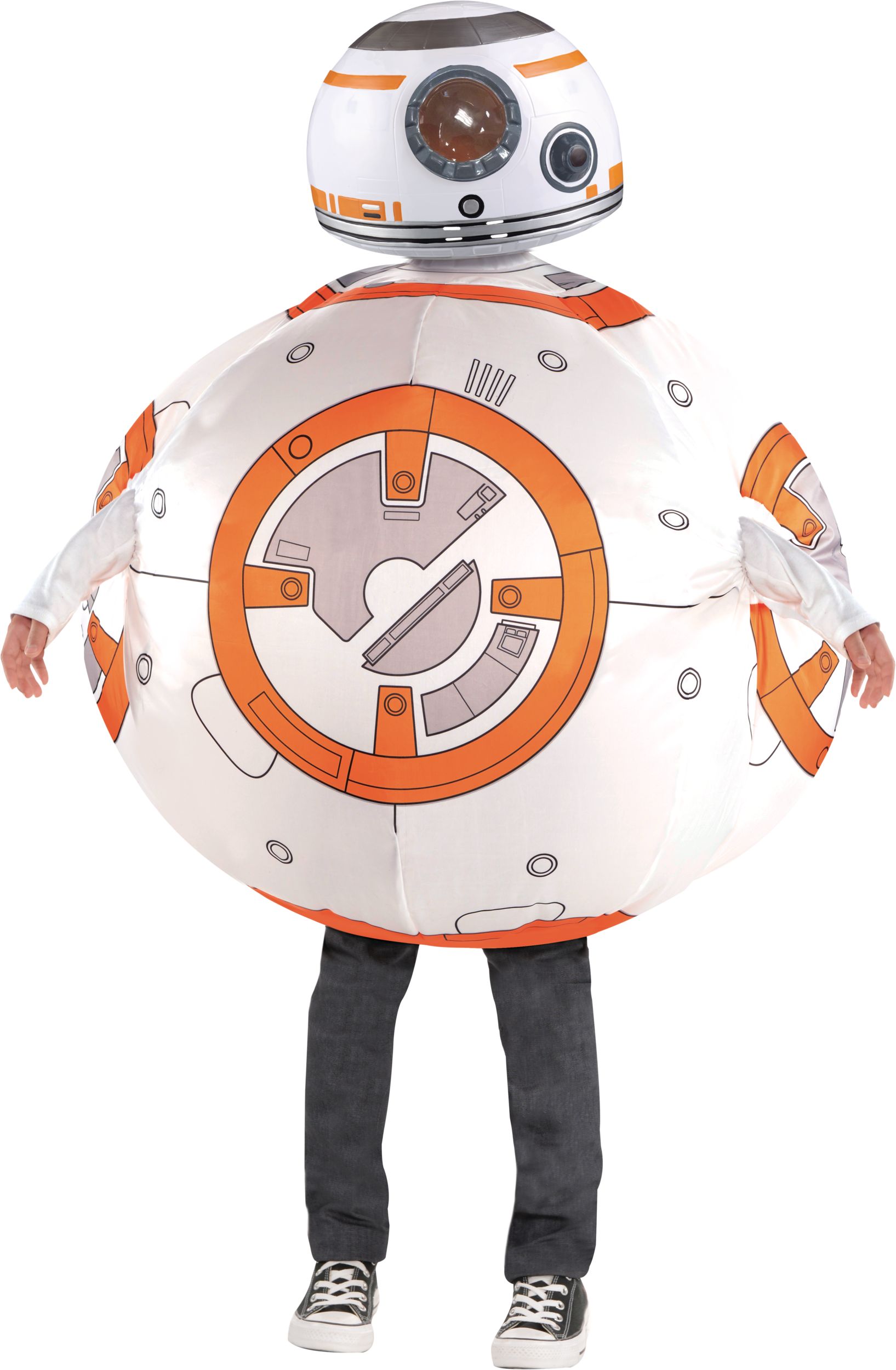 Kids' Disney Star Wars The Force AwakensBB-8 White Inflatable Halloween Costume, One Size Front_Flat