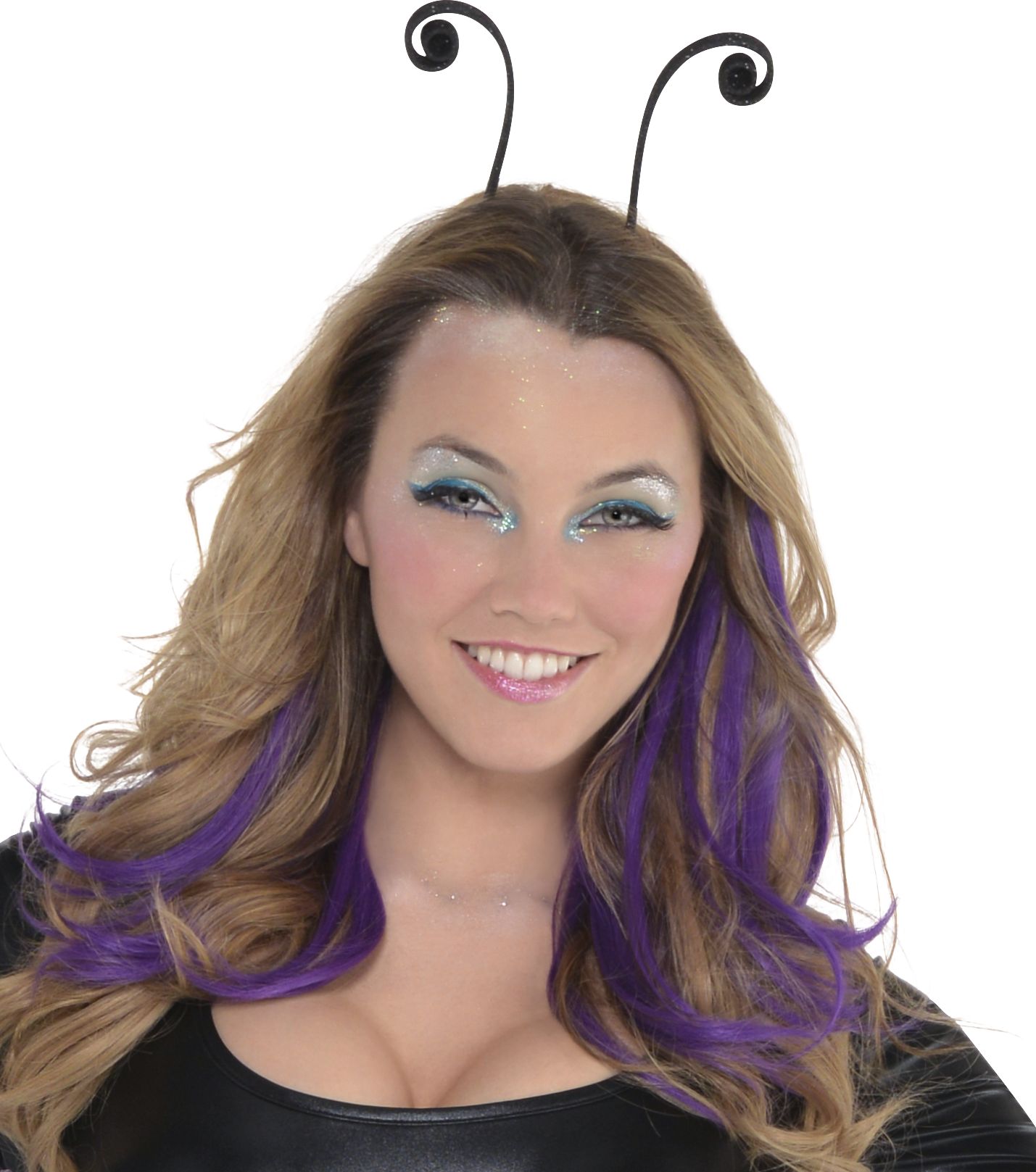 Bug Butterfly Antenna Headband, Black, One Size, Wearable Costume Accessory for Halloween Front_Flat
