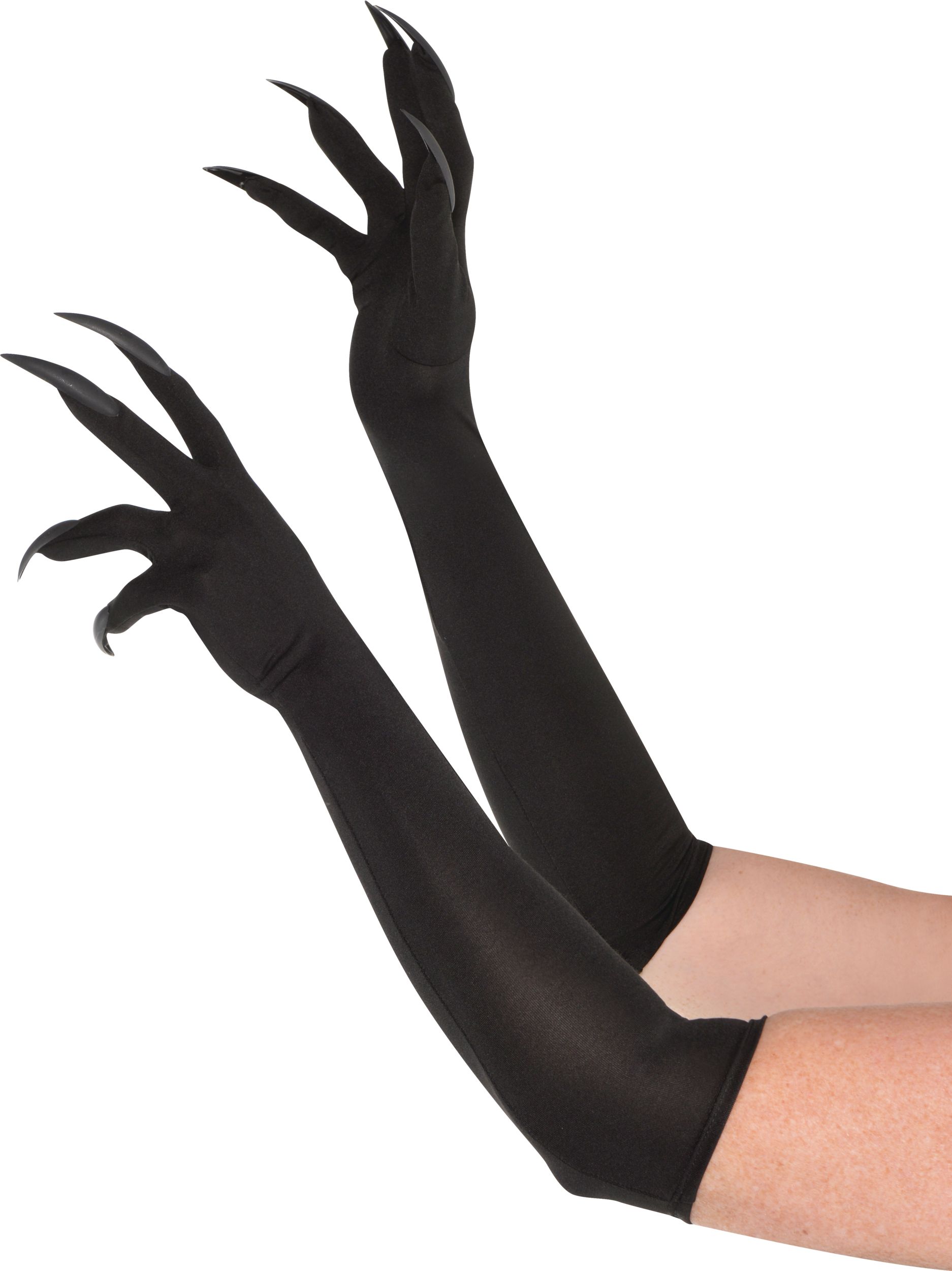 Gants longs à griffes de chat pour adulte, noir, taille unique, accessoire  de costume à porter pour l'Halloween