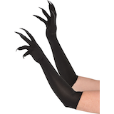 Adult Cat Elbow Long Claw Gloves, Black, One Size, Wearable Costume Accessory for Halloween Composite_or_Mixed