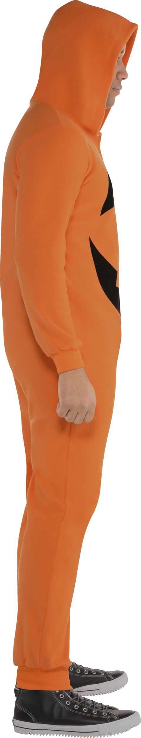 Adult  Pumpkin Orange Jumpsuit with Hood Halloween Costume, Assorted Sizes Side_Right