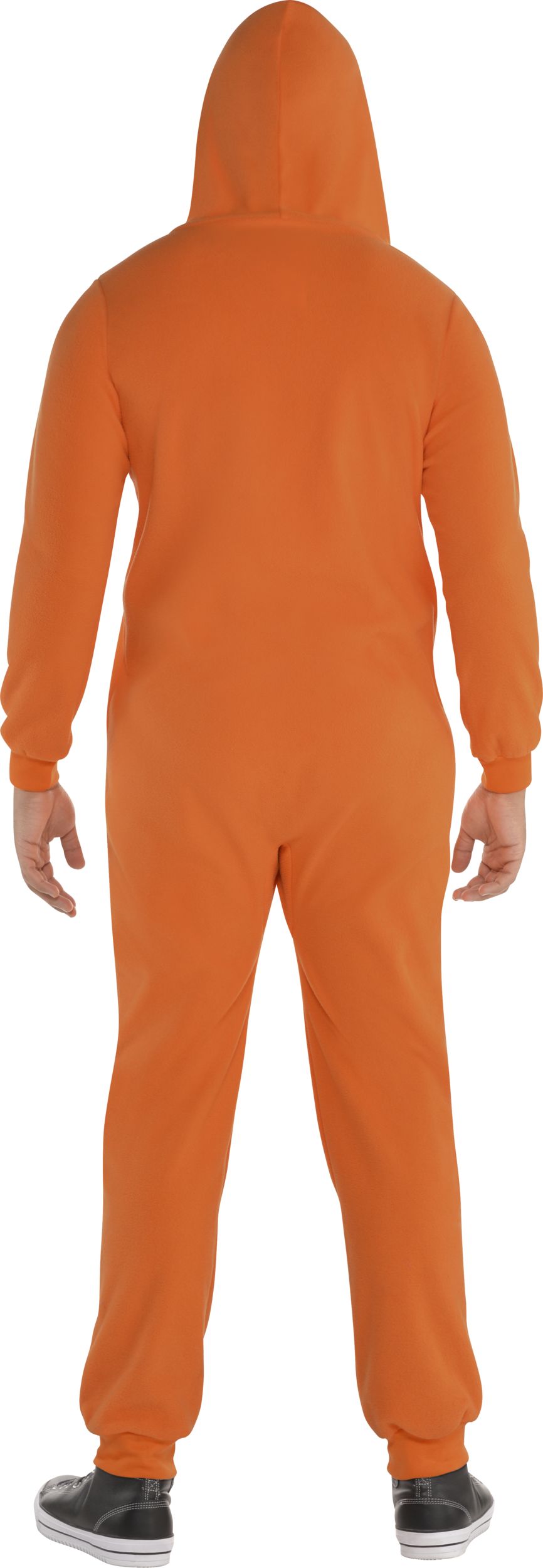 Adult Pumpkin Orange Jumpsuit with Hood Halloween Costume Assorted Sizes Party City