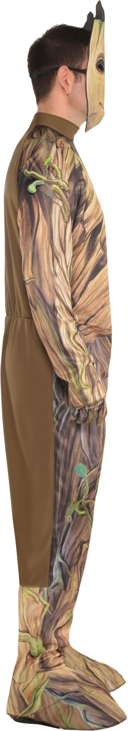 Men's Disney Marvel Guardians of the Galaxy Groot Brown/Green Jumpsuit with Mask Halloween Costume, Assorted Sizes Side_Right
