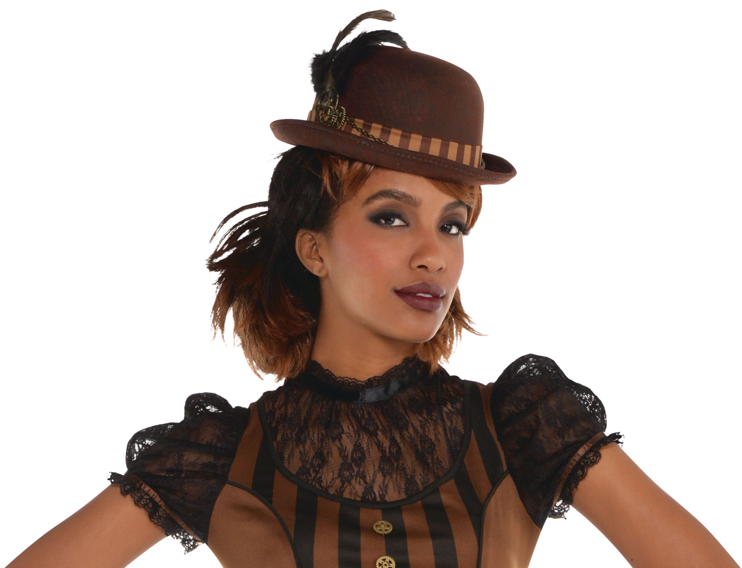 Halloween Costume Party City Derby Hat Top Hat, Black, One Size