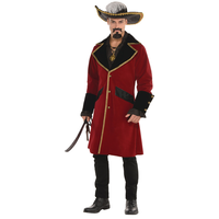 Adult Disney Pirates of the Caribbean Captain Jack Sparrow Jacket, Red/Black, One Size, Wearable Costume Accessory for Halloween