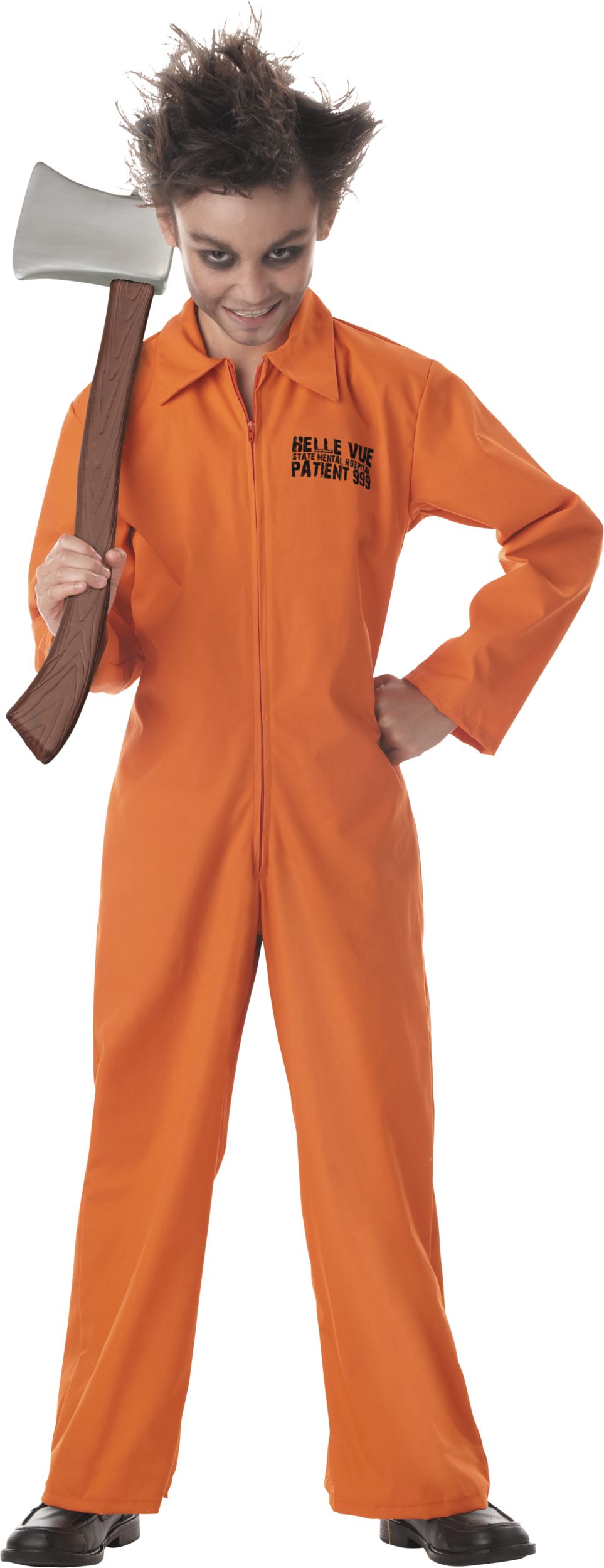 Hache classique, brun/argenté, 23 po, accessoire de costume à porter pour l'Halloween Front_Flat