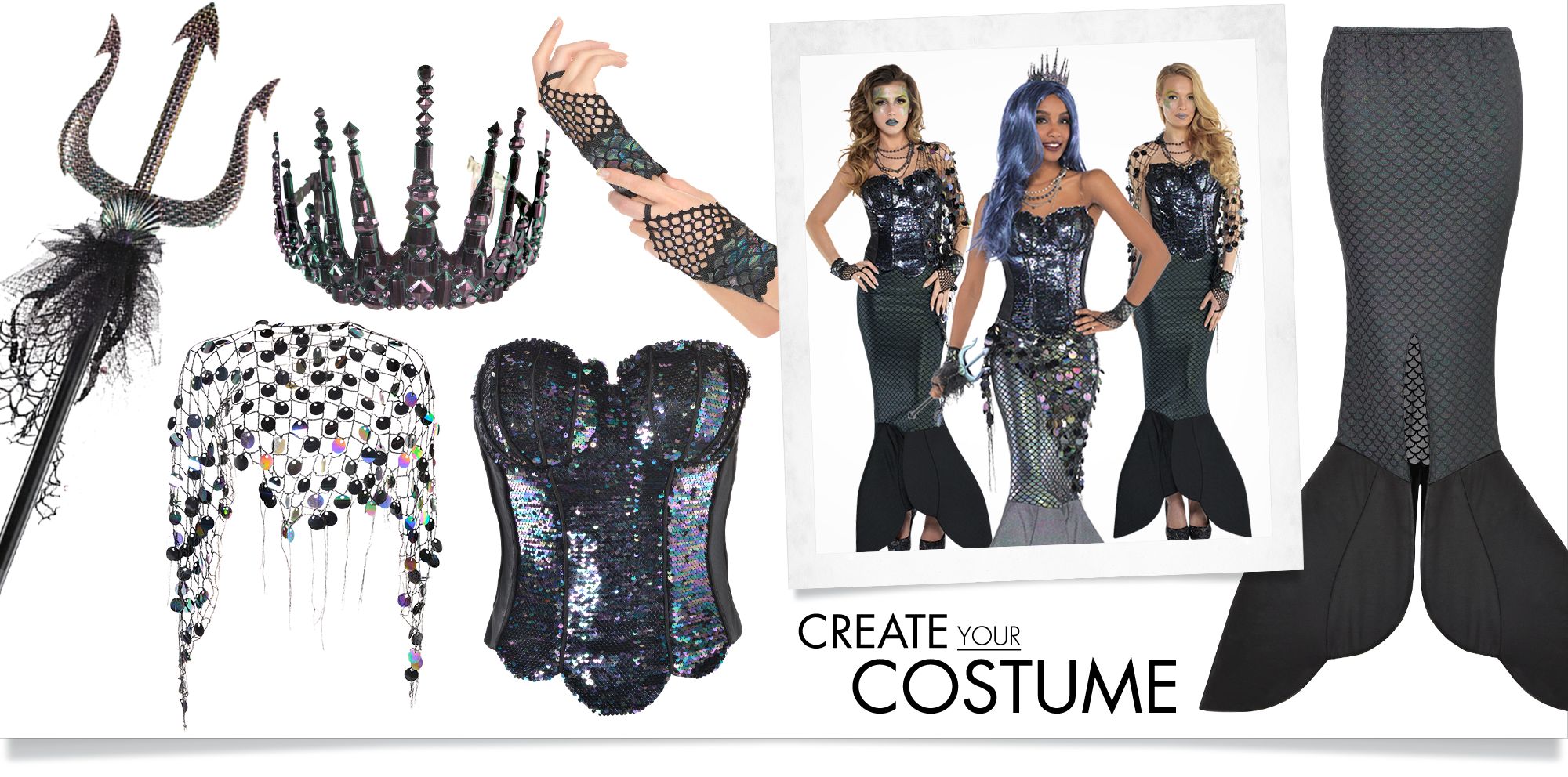 Adult Sea Siren Mermaid Net Wrap Composite_or_Mixed