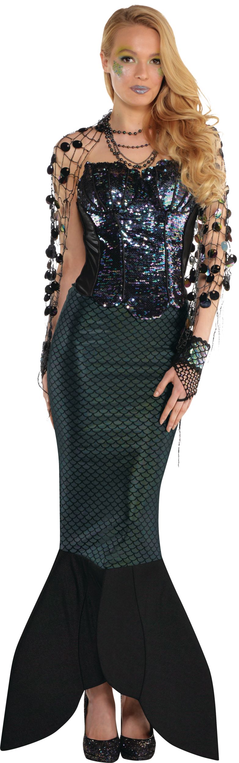 Châle en filet sirène des mers pour adultes Front_Flat