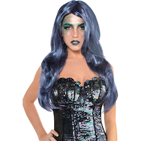 Sea Siren Mermaid Halloween Costume Wig, Adult Front_Flat