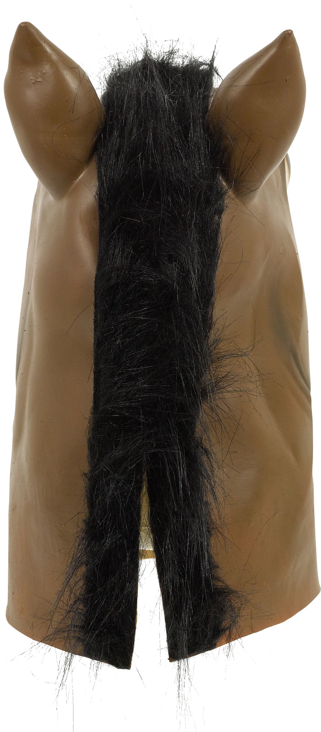Horse Meme Mask with Hair, Brown, One Size, Wearable Costume Accessory for Halloween Back_Flat