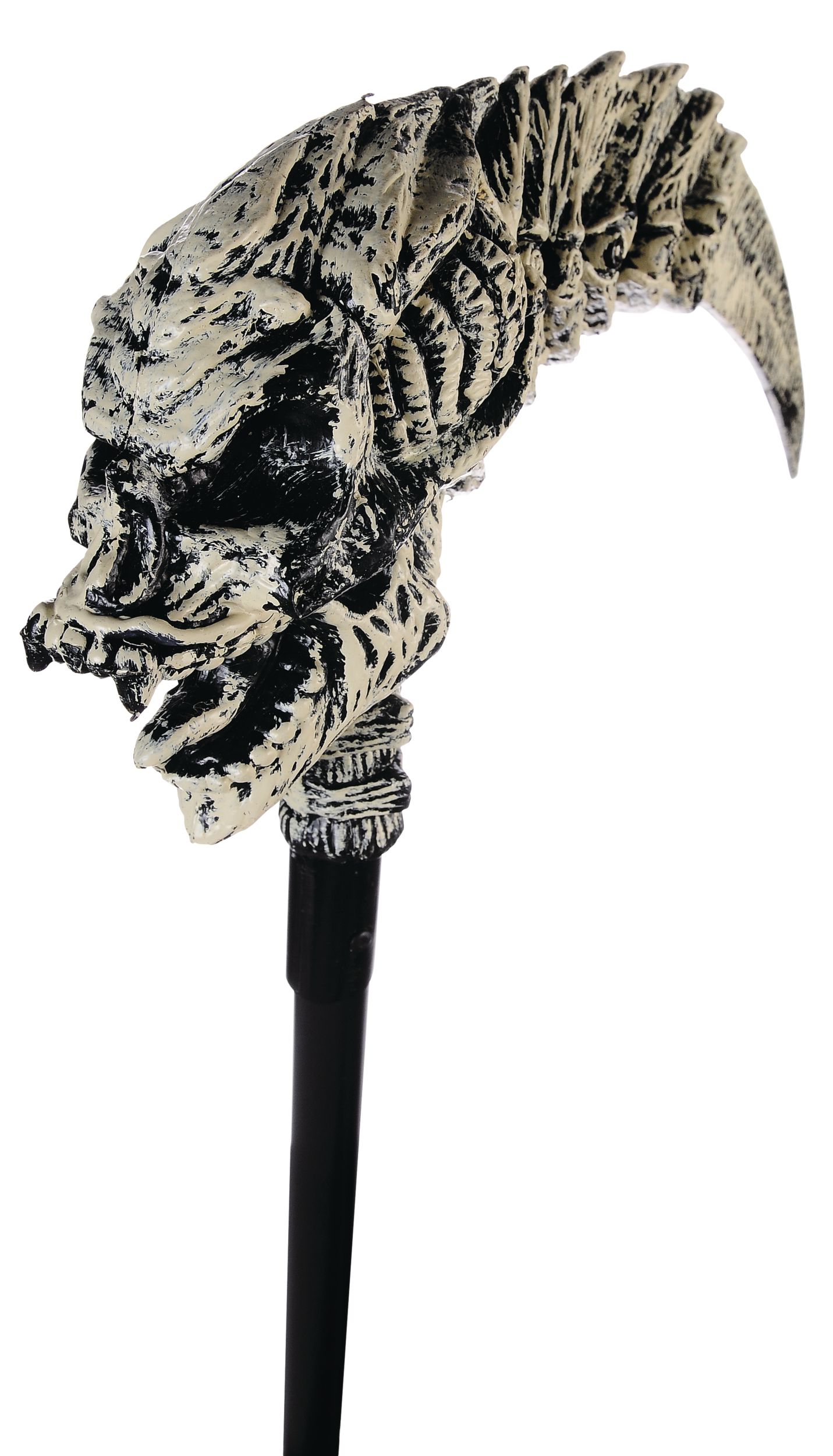 Faux de la Faucheuse en os, gris/noir, 7 pi, accessoire de costume à porter pour l'Halloween Back_Angled_Right