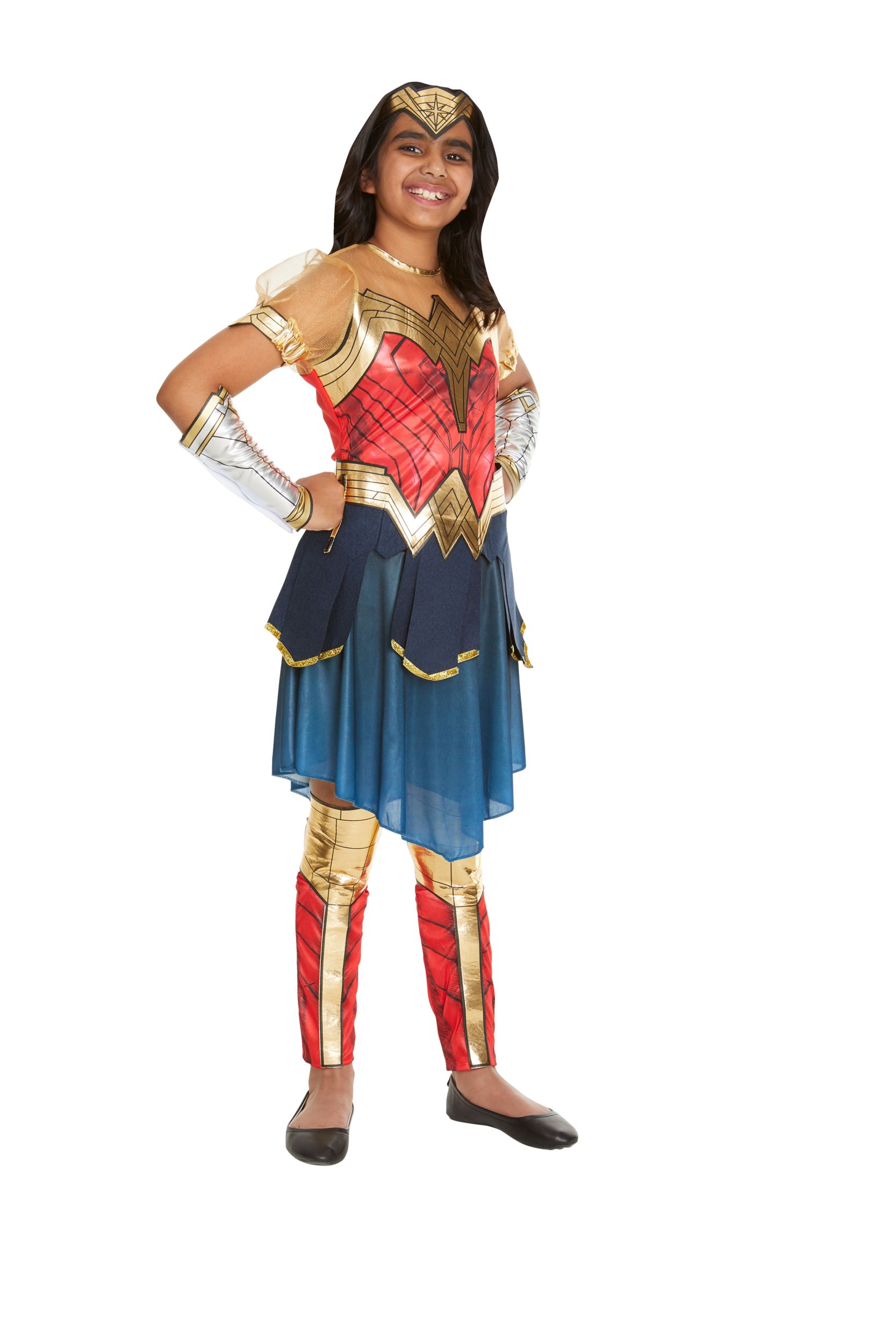 Kids' DC Wonder Woman Red/Blue Dress Halloween Costume, Assorted Sizes