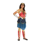 Costume DC Wonder Woman pour enfants, robe rouge/bleue, choix de tailles Front_Angled_Right