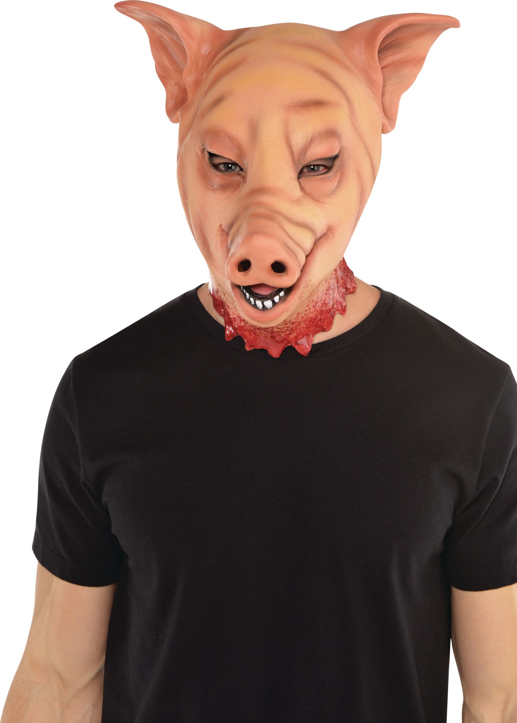 Adult Bloody Pig Head Mask Front_Flat